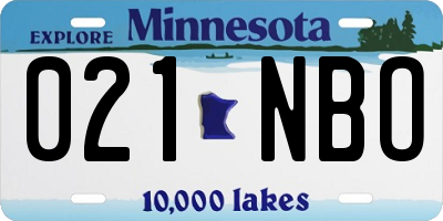 MN license plate 021NBO