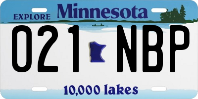 MN license plate 021NBP