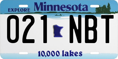 MN license plate 021NBT