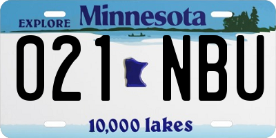 MN license plate 021NBU