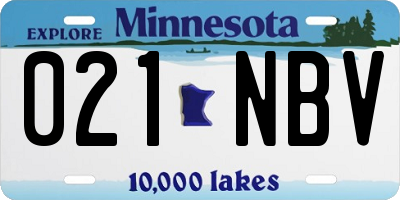 MN license plate 021NBV