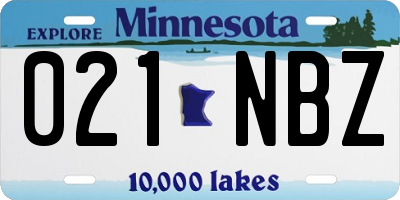 MN license plate 021NBZ
