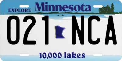 MN license plate 021NCA