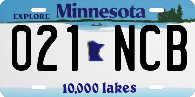 MN license plate 021NCB