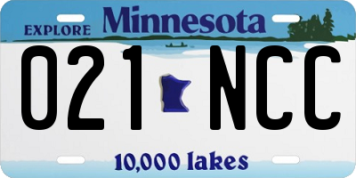 MN license plate 021NCC