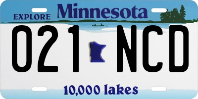 MN license plate 021NCD