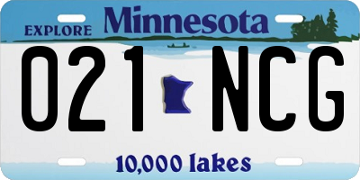 MN license plate 021NCG