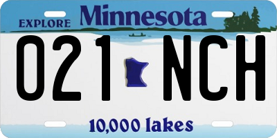 MN license plate 021NCH