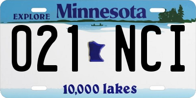 MN license plate 021NCI