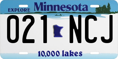 MN license plate 021NCJ