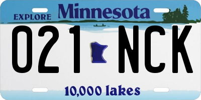 MN license plate 021NCK