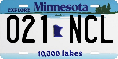 MN license plate 021NCL