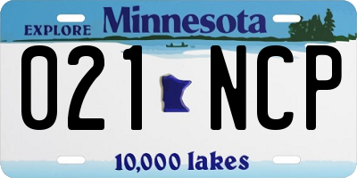 MN license plate 021NCP
