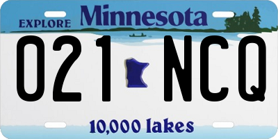 MN license plate 021NCQ