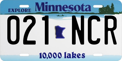 MN license plate 021NCR