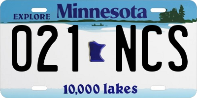 MN license plate 021NCS