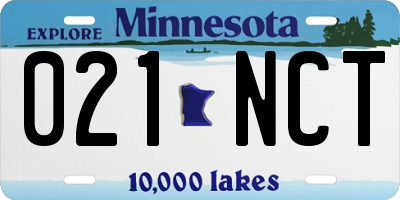 MN license plate 021NCT
