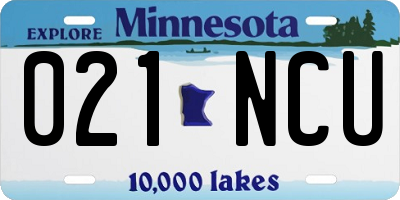 MN license plate 021NCU