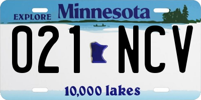 MN license plate 021NCV