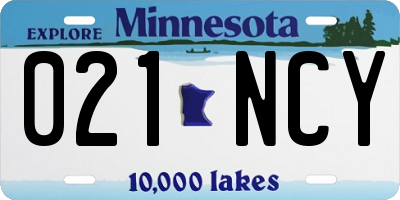 MN license plate 021NCY