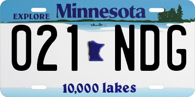 MN license plate 021NDG