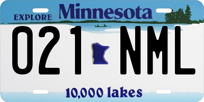 MN license plate 021NML