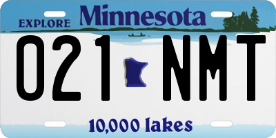 MN license plate 021NMT