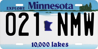MN license plate 021NMW