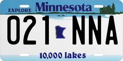MN license plate 021NNA