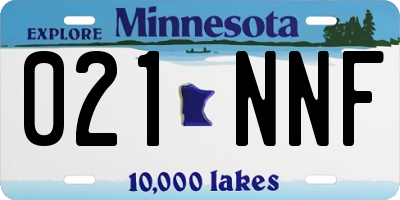 MN license plate 021NNF