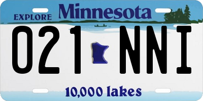 MN license plate 021NNI