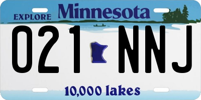 MN license plate 021NNJ