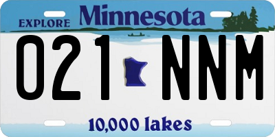 MN license plate 021NNM