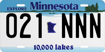 MN license plate 021NNN