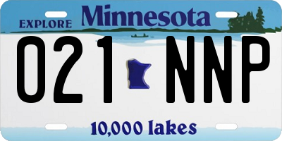 MN license plate 021NNP