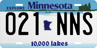 MN license plate 021NNS