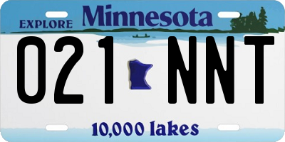 MN license plate 021NNT