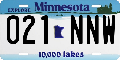 MN license plate 021NNW