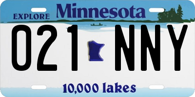 MN license plate 021NNY