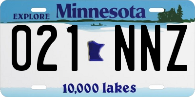 MN license plate 021NNZ