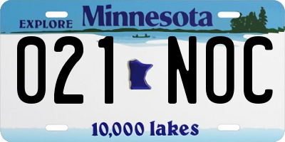 MN license plate 021NOC