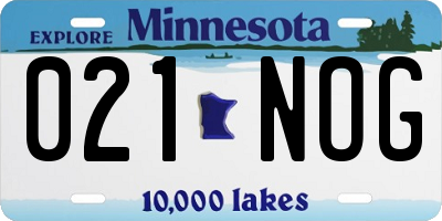 MN license plate 021NOG