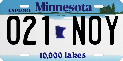 MN license plate 021NOY