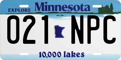 MN license plate 021NPC