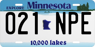 MN license plate 021NPE