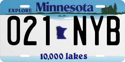 MN license plate 021NYB
