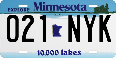 MN license plate 021NYK