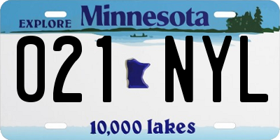 MN license plate 021NYL