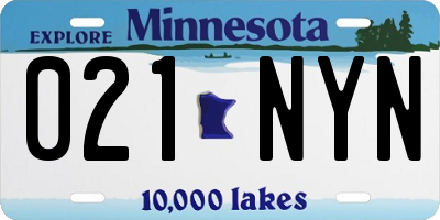 MN license plate 021NYN