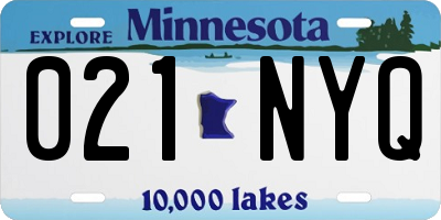 MN license plate 021NYQ